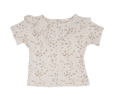 Riffle t-shirt Mary katoen - ecru bloom