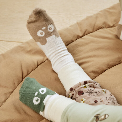 Nuuroo - dieren sokken groen 2-pak biologisch katoen