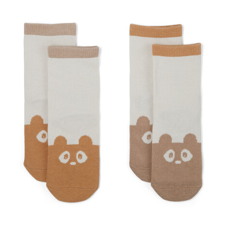 Nuuroo - dieren sokken bruin 2-pak van biologisch katoen