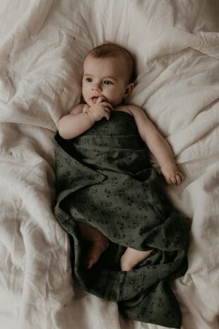 Snoozebaby doek 120x120 cm - Dark Green - Babywinkel